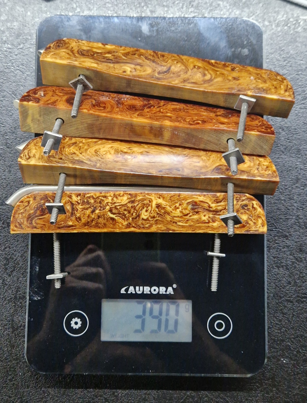 Vintage Butterscotch Marbled Bakelite / Catalin Drawer Pulls Handles, Amber Phen