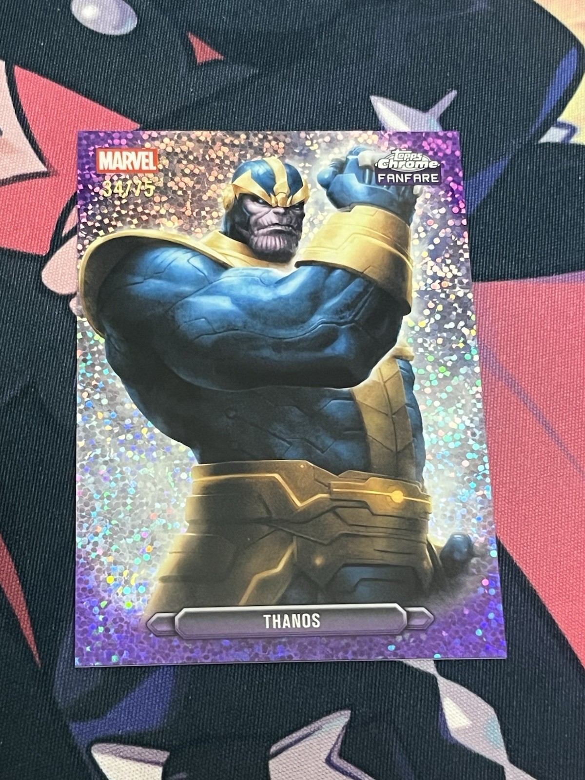 2026 Marvel Topps Chrome Fanfare Thanos Purple Speckle /75 #FF-43 2026 Marvel Topps Chrome Fanfare Thanos Purple Speckle /75 #FF-43