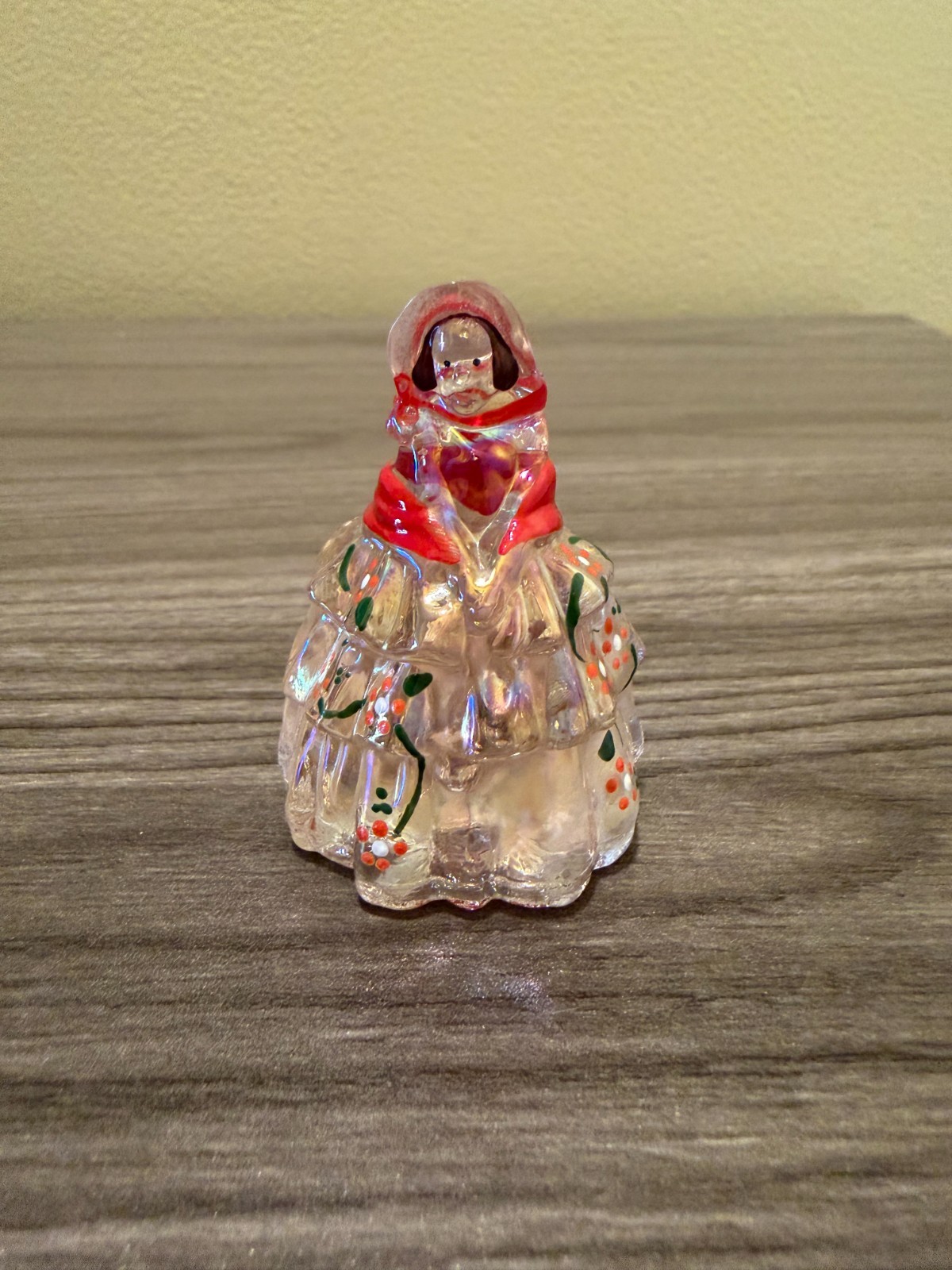 Hand Painted Lilac Pink Carnival Boyd Glass “Louise” Doll Figurine (1993–1998) 