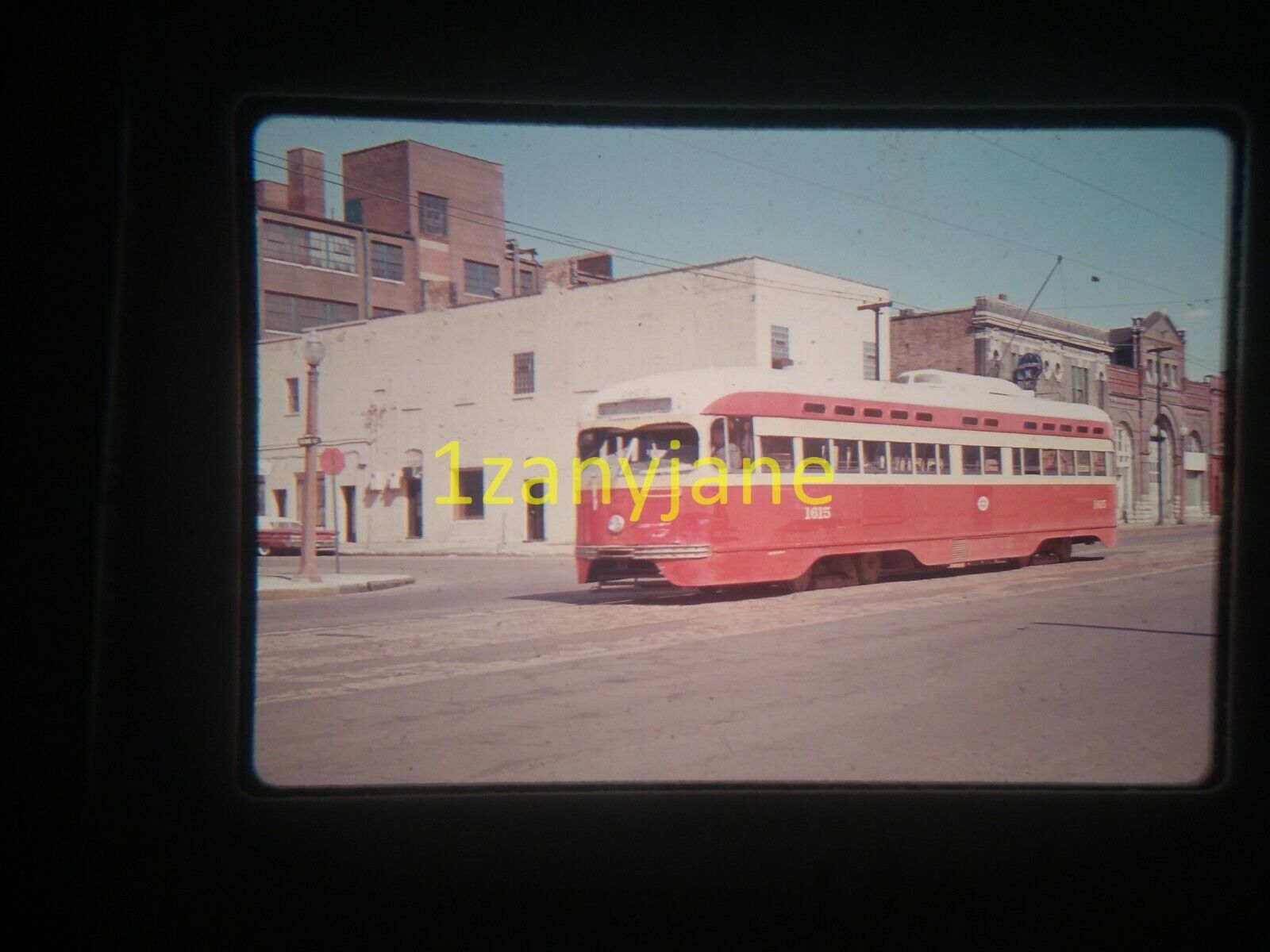 2Q17  VINTAGE Photo 35mm Slide STREETCAR 1615, 1964