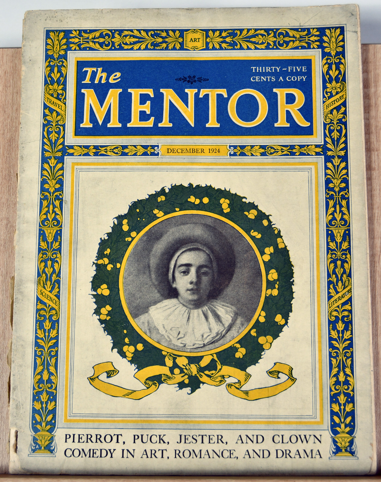 Antique 1924 Illustrated Magazine Articles Clowns Jester Pierrot History Ads
