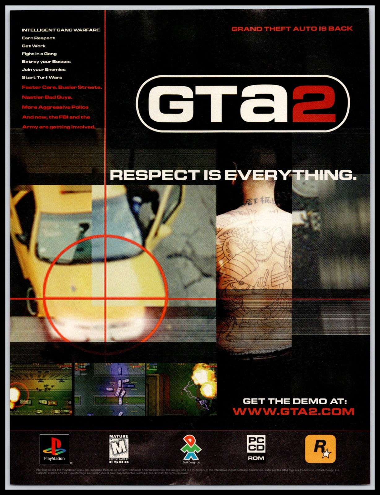 GTA 2 Grand Theft Auto 2 Rockstar Games Promo Jan 2000 Advertisement
