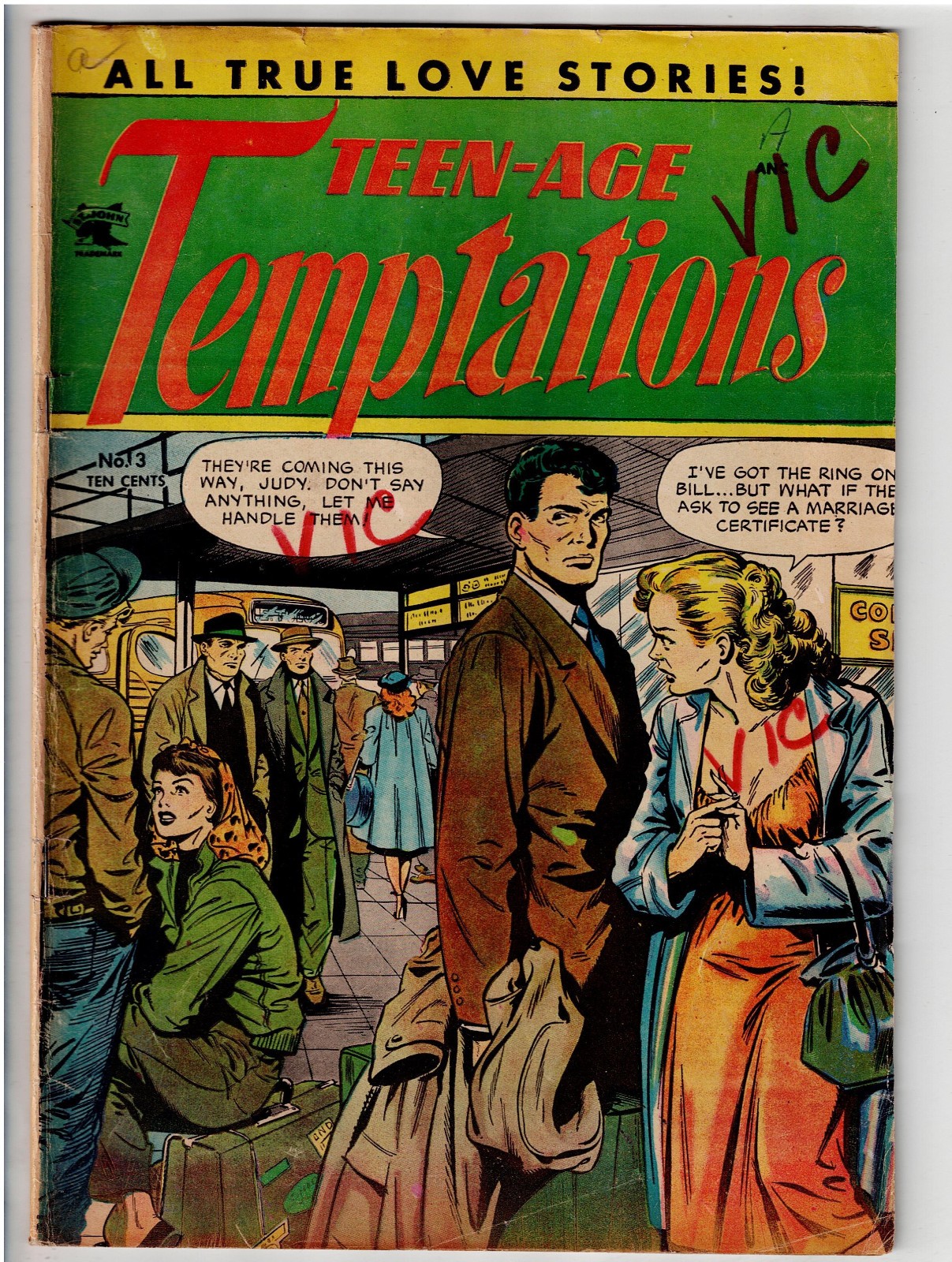 TEEN-AGE TEMPTATIONS #3 (1953) NICE CONDITION RARE MATT BAKER GGA GOLDEN AGE