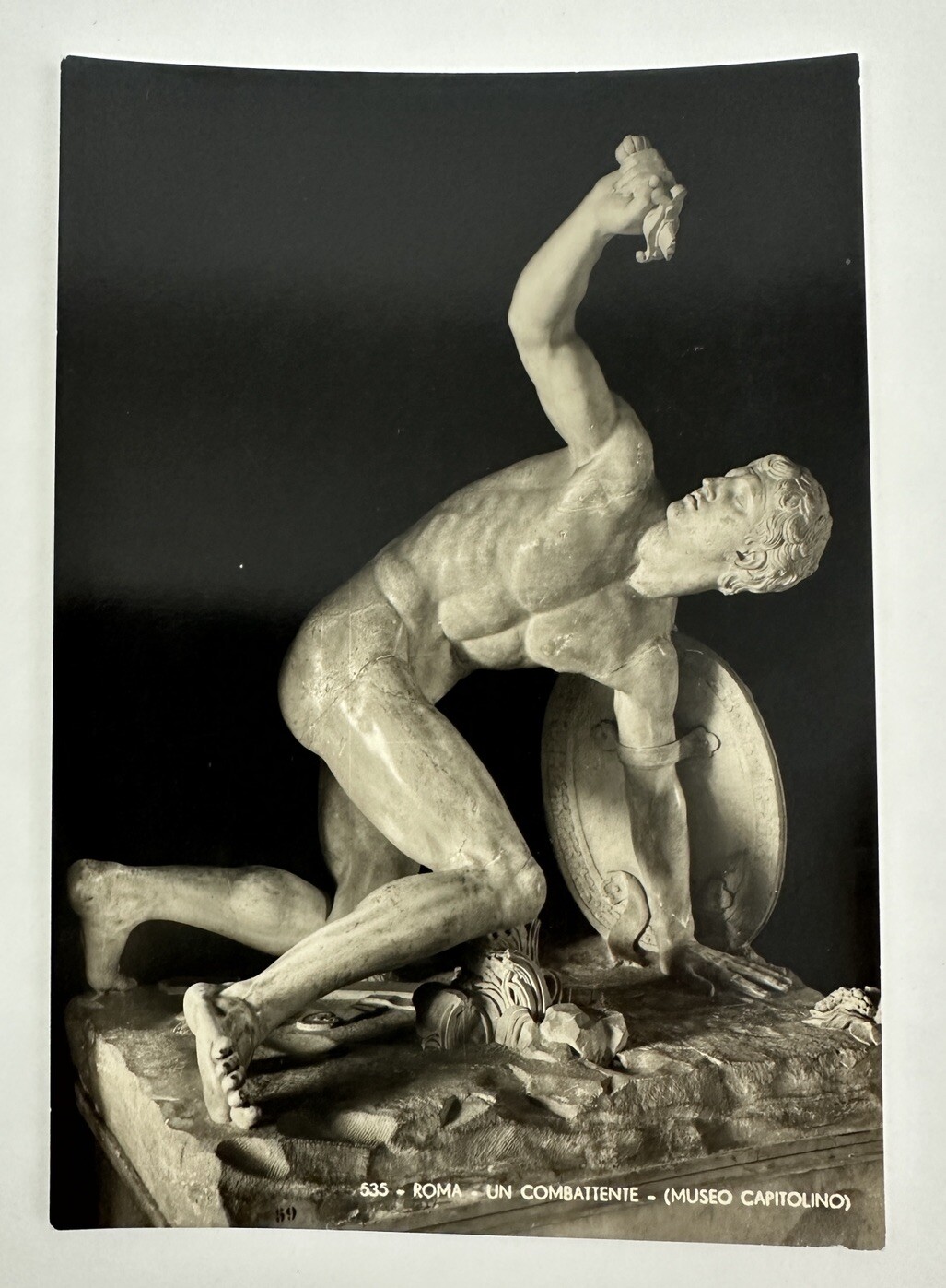 Roma Museu Capitolino Combattente (Iv Secolo A. C.) Real Photo RPPC Postcard