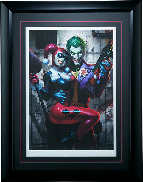 The Joker & Harley Quinn Sideshow Fine Art Print Alex Pascenko Signed Framed NEW