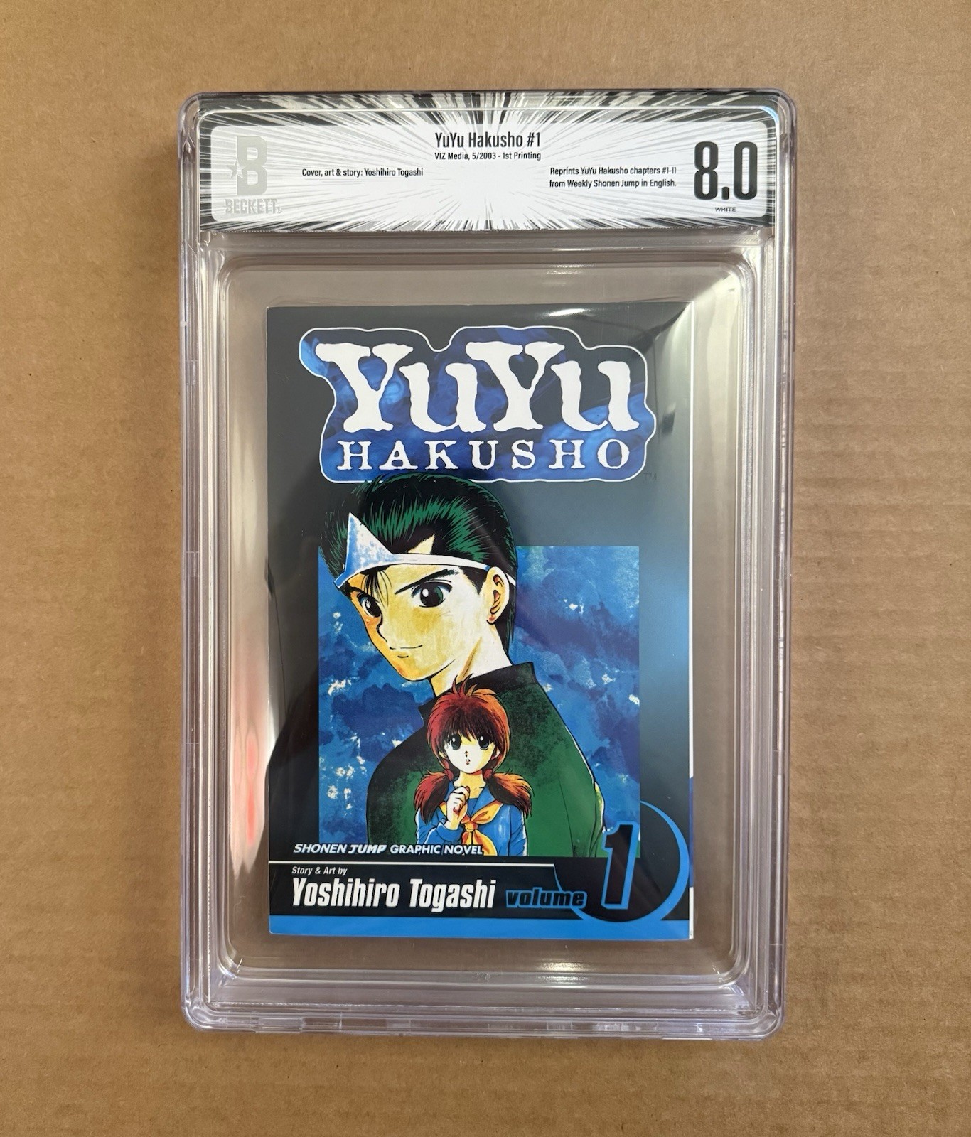 BGS 8.0 YuYu Hakusho Volume 1 First Print English Graded Manga 1st Viz CBCS Rare