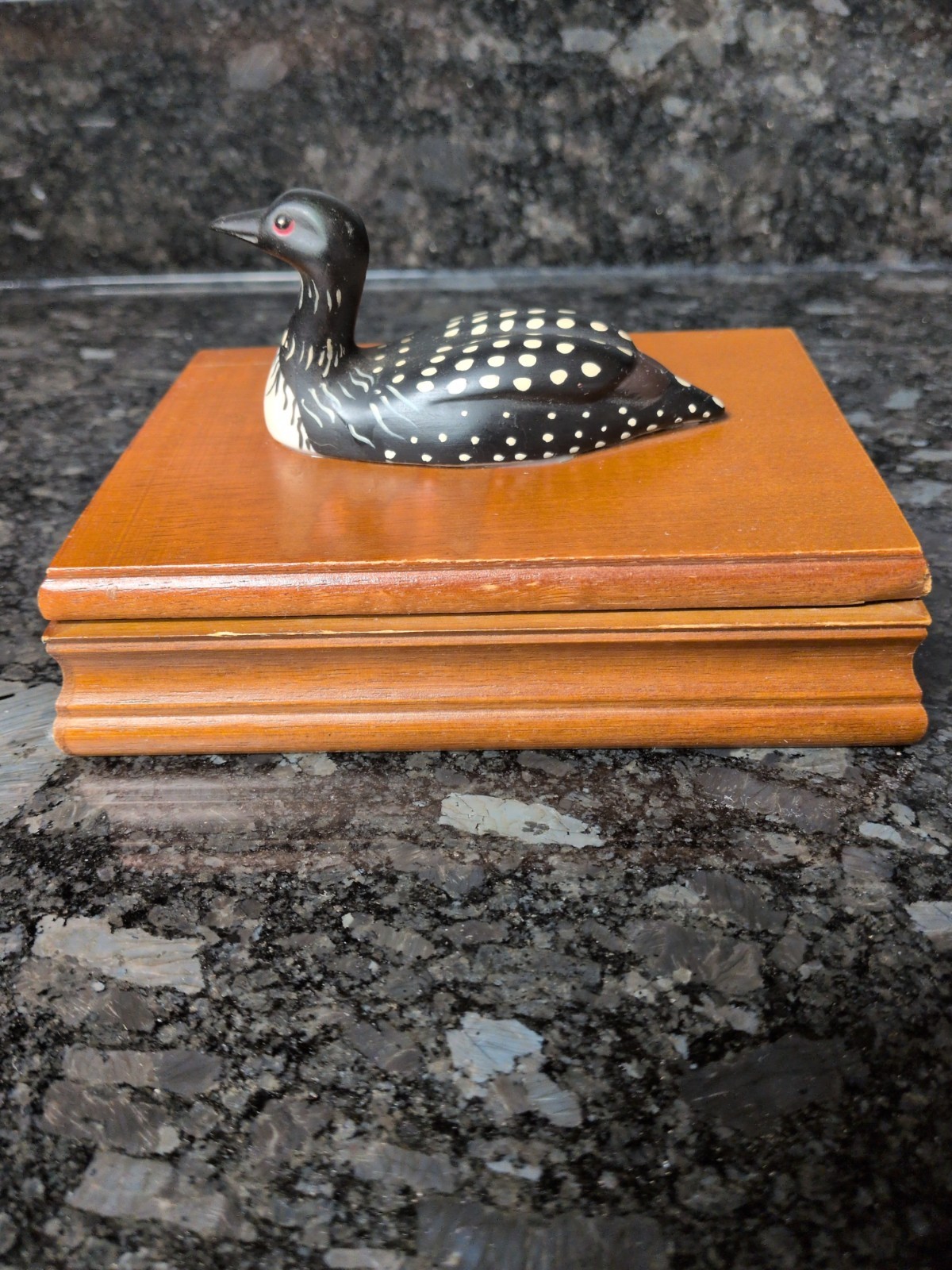 Vtg. 1982 Albert E Price Wooden Playing Card Box G&G Loon Waterfowl 2 Decks Vtg. 1982 Albert E Price Wooden Playing Card Box G&G Loon Waterfowl 2 Decks