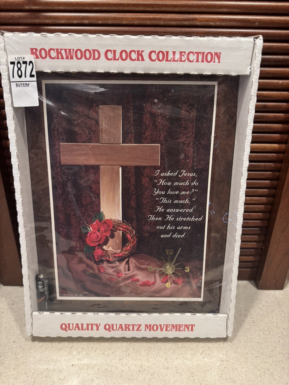 Vintage Rockwood Clock Collection - Clock Cross & Crown of Thorns - NIB