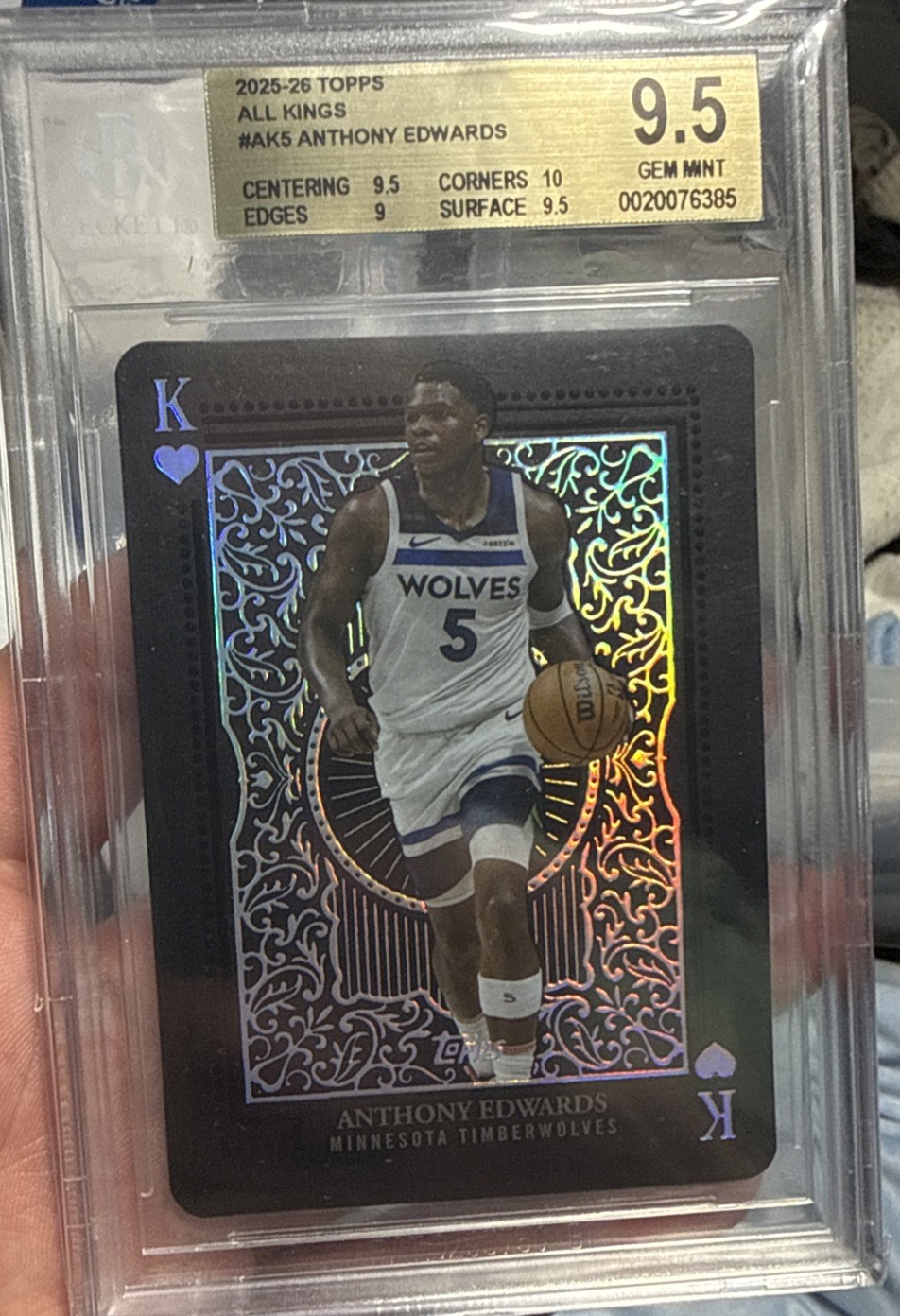 2025-26 TOPPS ALL KINGS #AK5 ANTHONY EDWARDS BGS 9.5