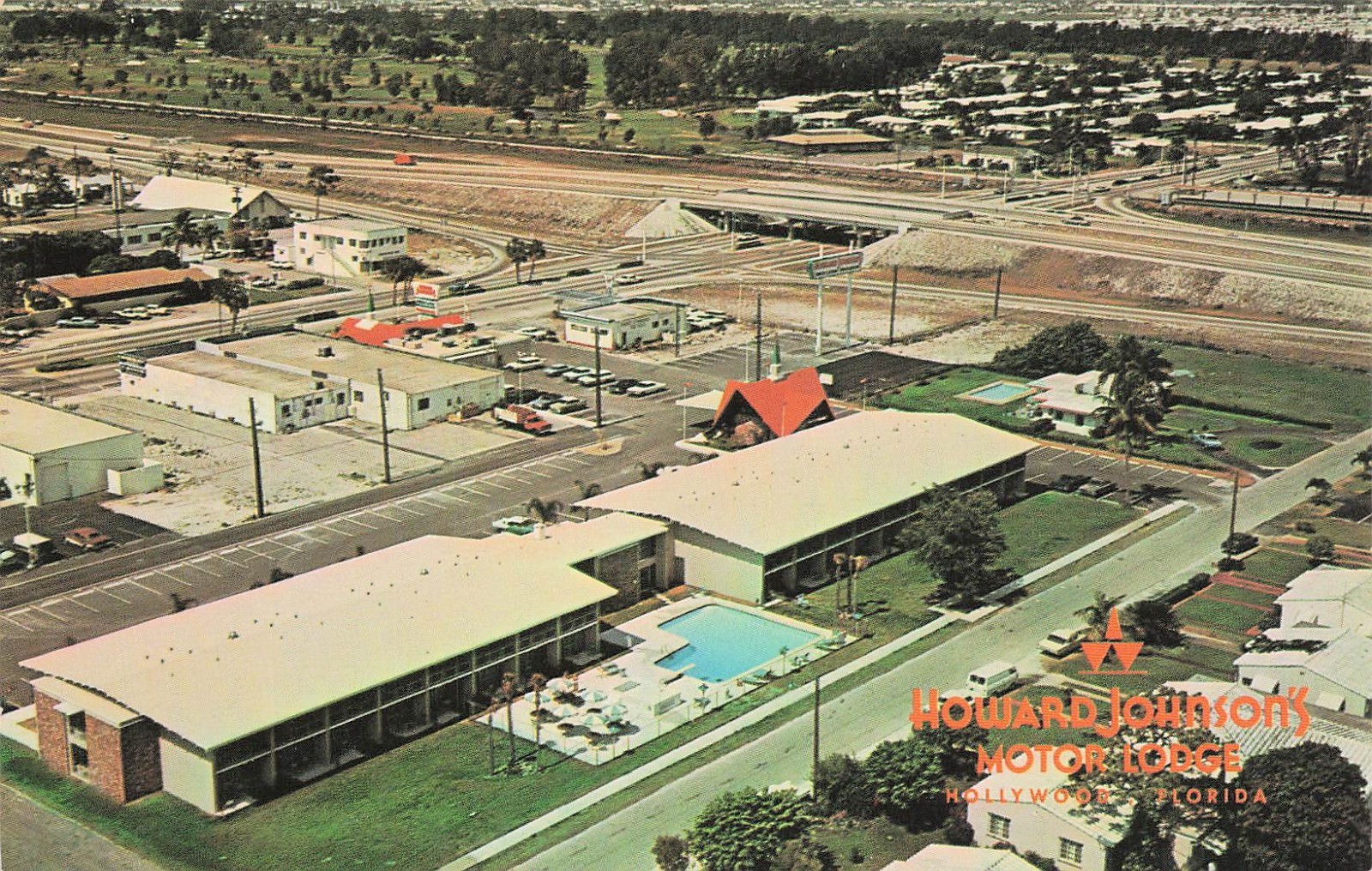 Hollywood FL Florida Howard Johnson\'s Motor Lodge Motel Vtg Postcard 22A