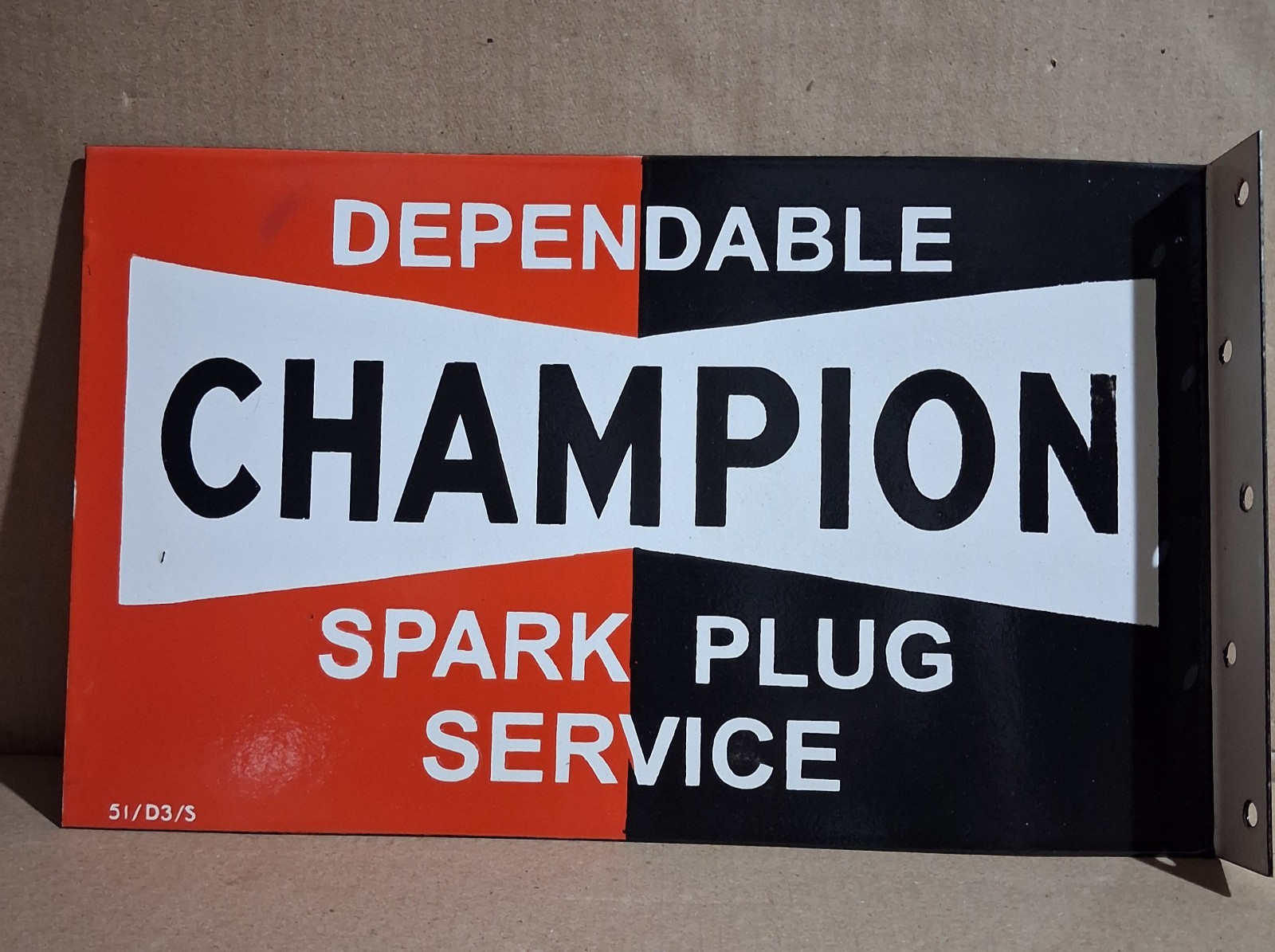 Champion Spark plugs Porcelain Enamel Sign  18 x 10 Inches 2 Sided