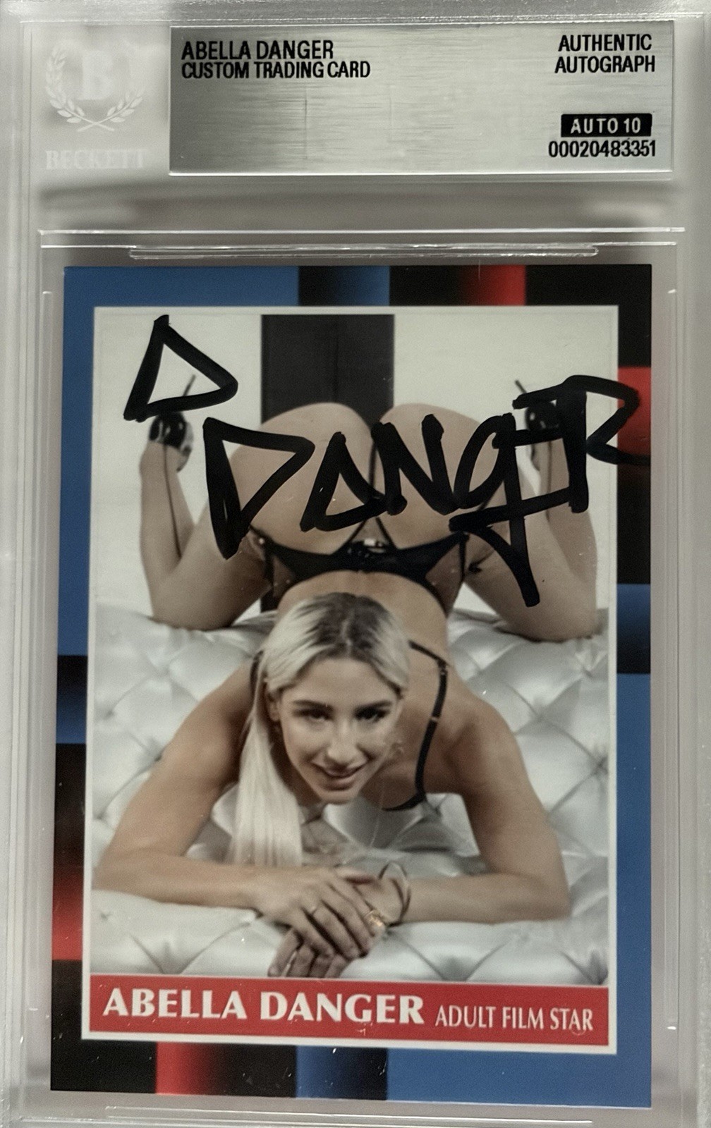 Abella Danger Signed Custom Trading Card Beckett Encapsulated Autograph GOAT COA Abella Danger Signed Custom Trading Card Beckett Encapsulated Autograph GOAT COA