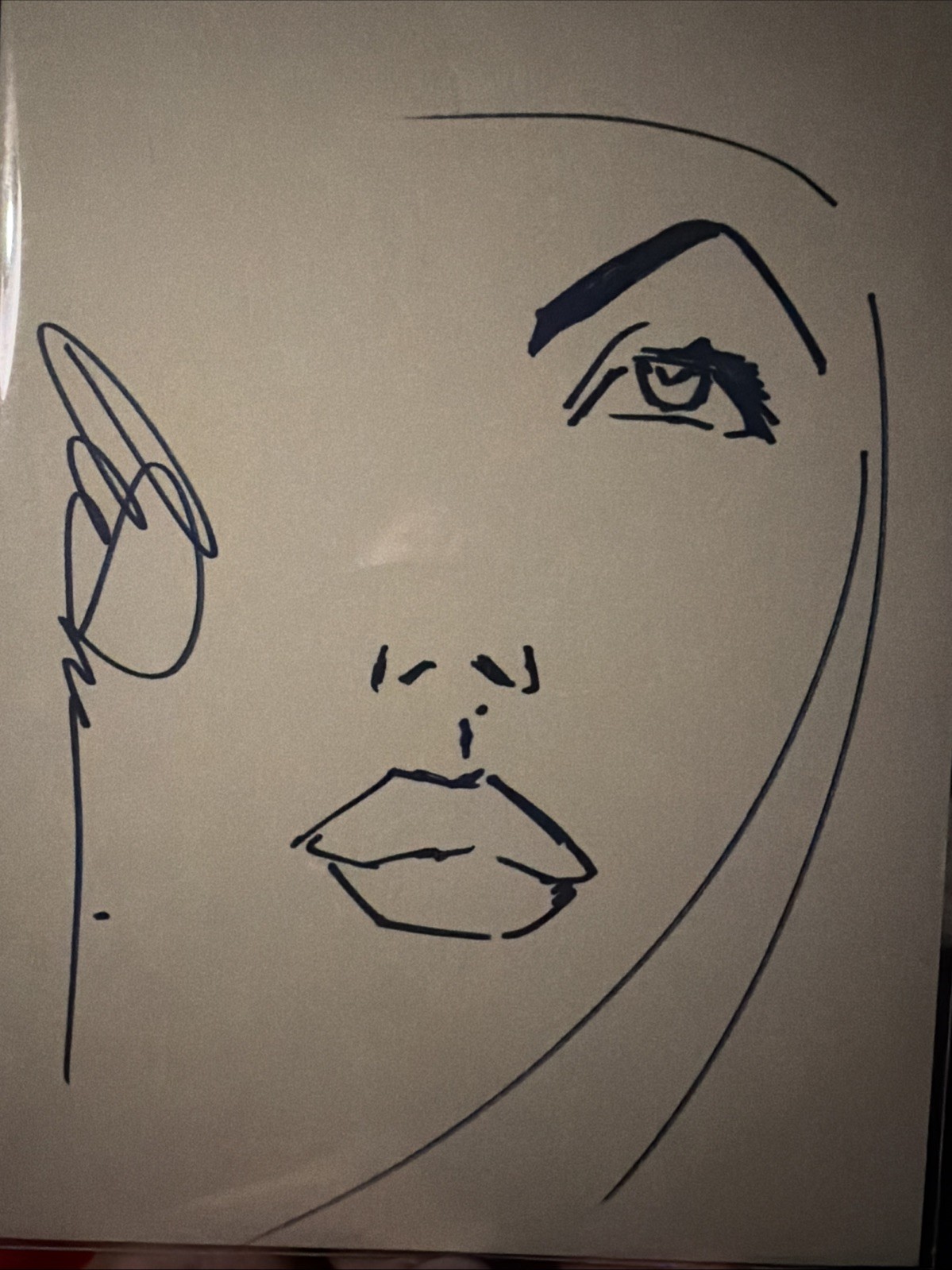 RARE SIGNED SKETCH BRIAN AZZARELLO OG SIGNED COMIC  ART ELEKTRA Sharpie On BKBRD