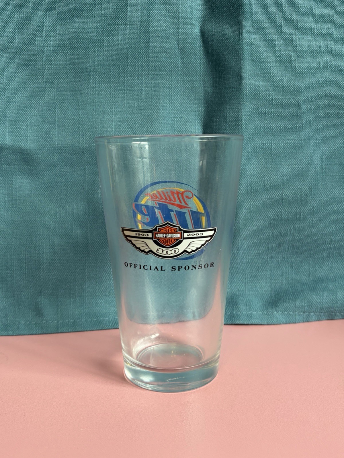 VTG Miller Lite Beer Pint Glass – Harley Davidson 100 Years – 1903 to 2003