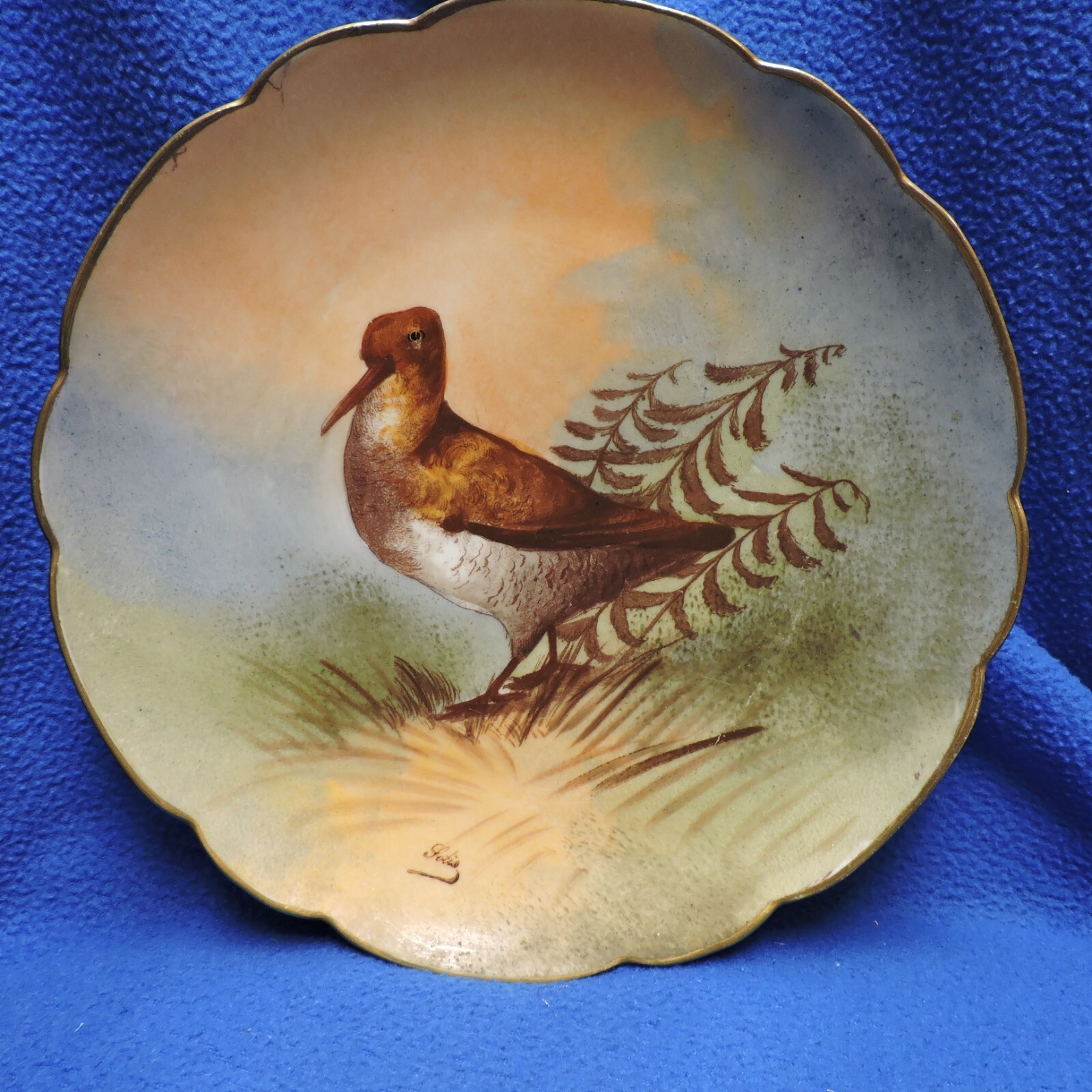 Vintage Limoges LRI France Hand Painted Signed Plate Bird