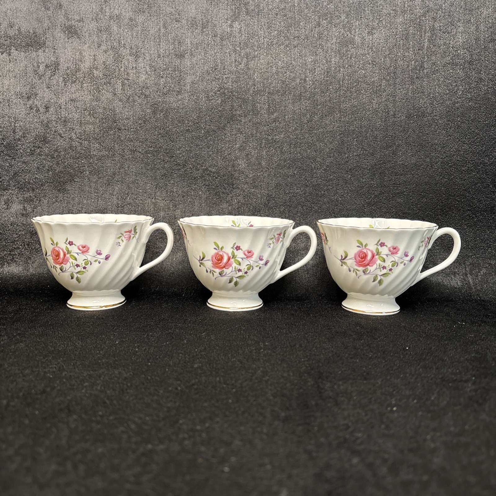 Vtg Royal Adderley Fragrance Set of 3 Footed Tea Cups Bone China England H889 Vtg Royal Adderley Fragrance Set of 3 Footed Tea Cups Bone China England H889