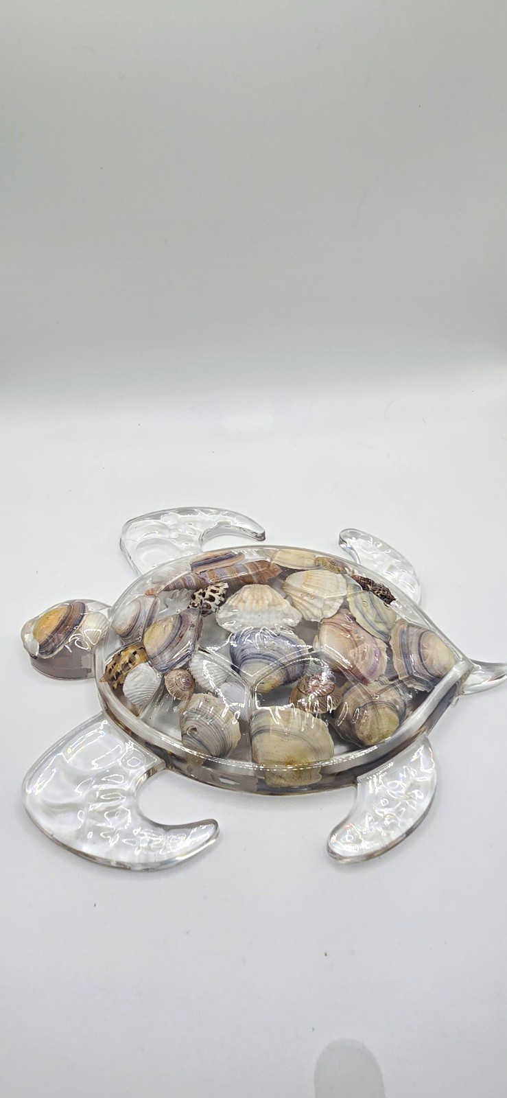 Resin Turtle Figurine Decorative Seashell Inlay Shells Inside Turtle Ornament Resin Turtle Figurine Decorative Seashell Inlay Shells Inside Turtle Ornament