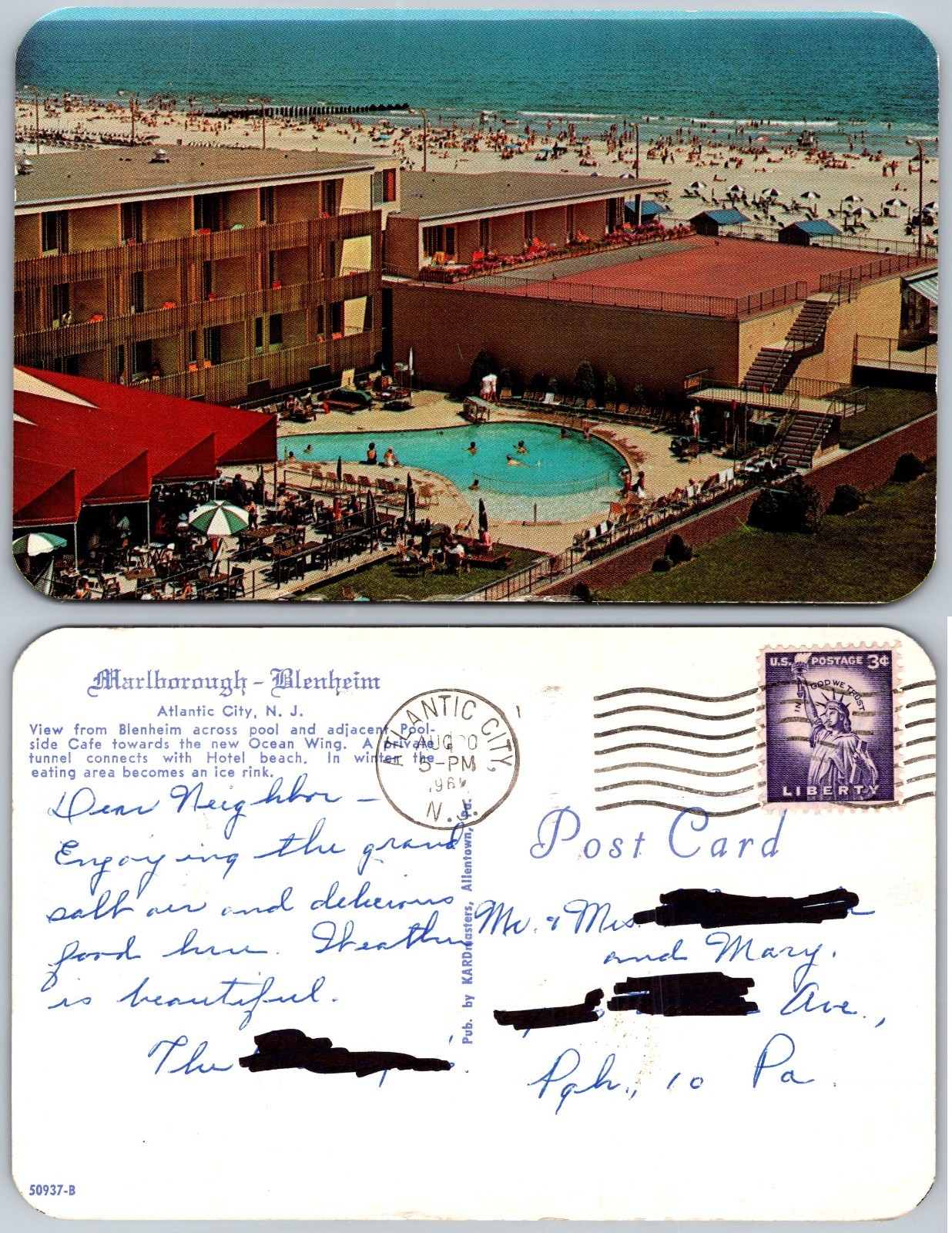 Marlborough Blenheim Atlantic City NJ Postcard