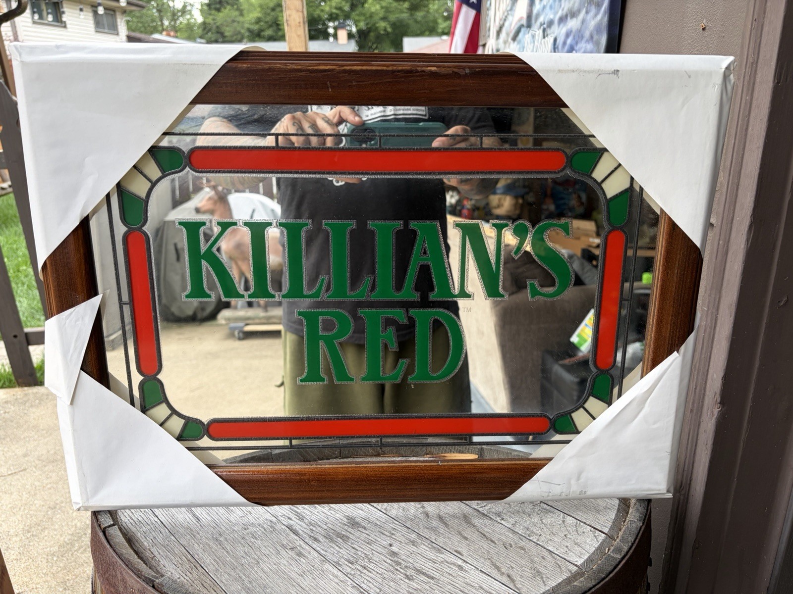 BRAND NEW IN ORIGINAL BOX Vintage NOS 1989 Killian’s Red Beer Bar Mirror Sign