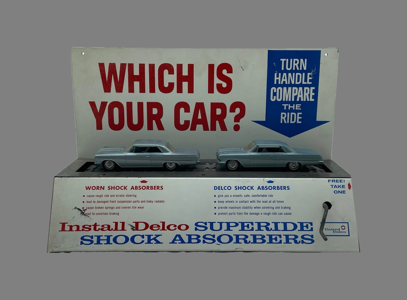 1962 Chevy Impala AC Delco Shock Absorber Display Dealer Sign Chevrolet SS Promo