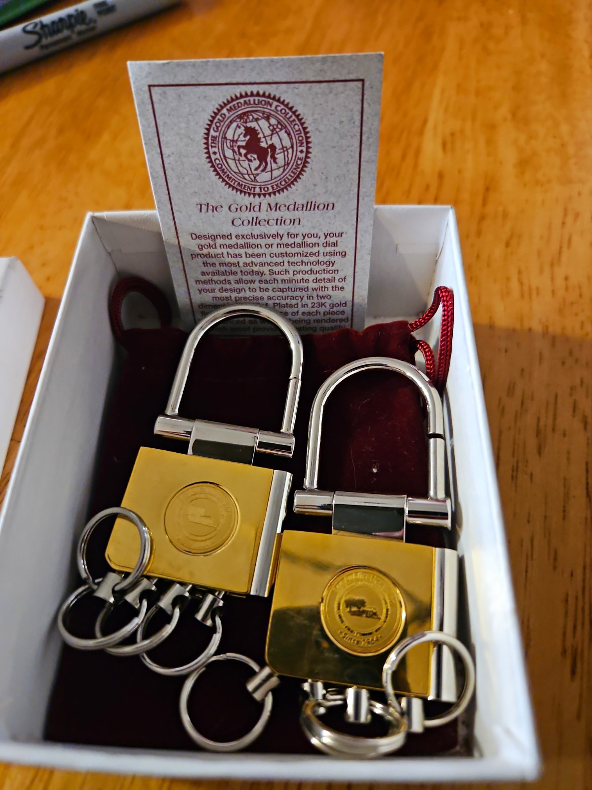 23k Gold plated Keychains w/ Detachable Keyrings, Lee Publications Advertising 23k Gold plated Keychains w/ Detachable Keyrings, Lee Publications Advertising