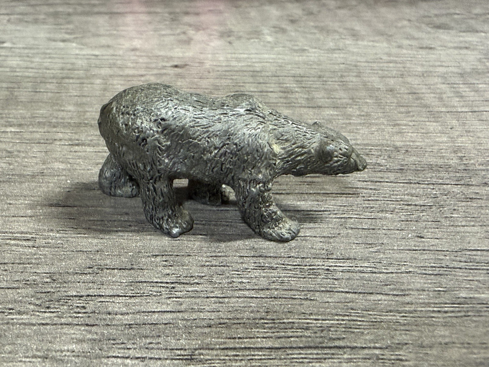 Mini Pewter Polar Bear Figure - Curio Signed Dated