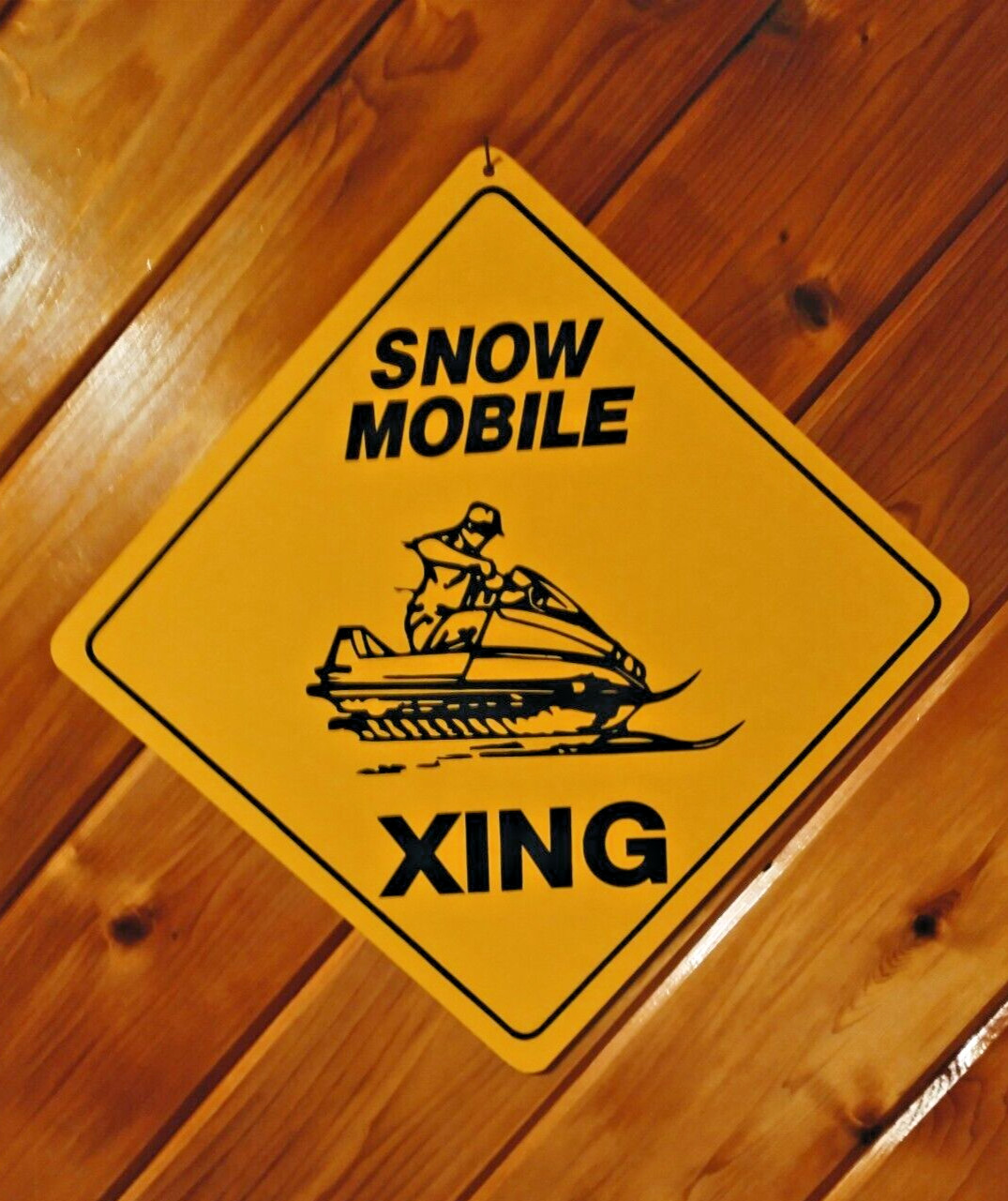 Snowmobile Crossing Sign 12x12 Yellow Novelty Xing Road Warning Snowmobile Crossing Sign 12x12 Yellow Novelty Xing Road Warning