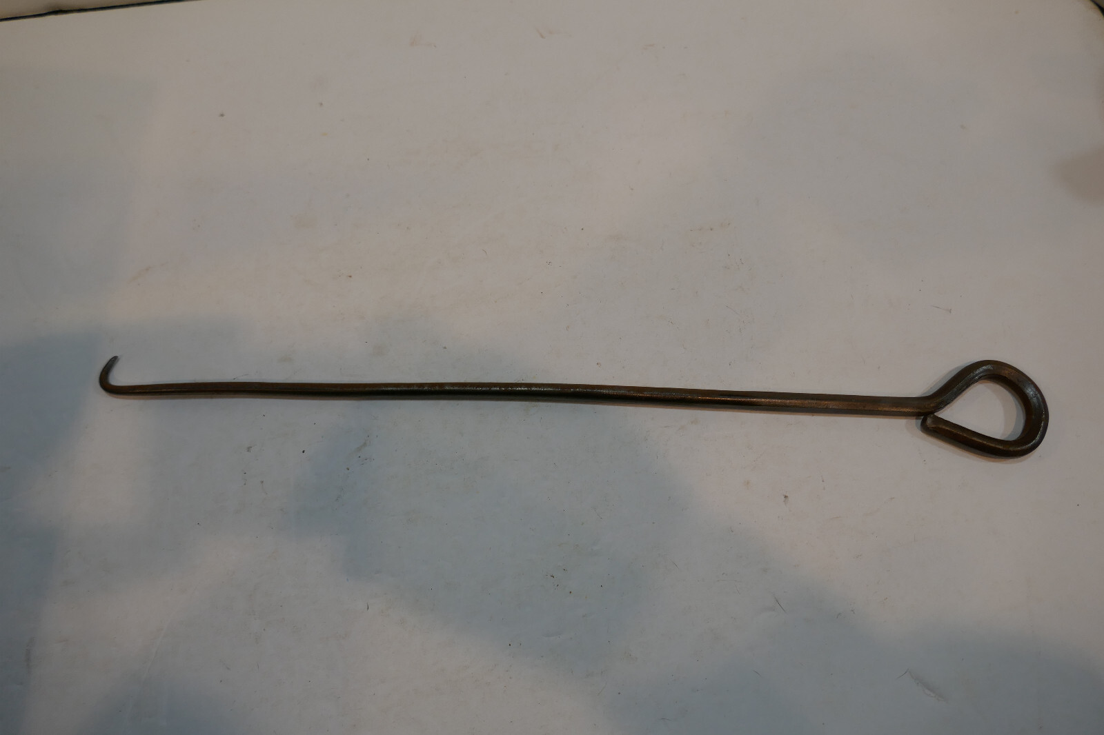 ODDBALL Vintage 16 in long tool w hook. Forged Metal Tool  Good used condition