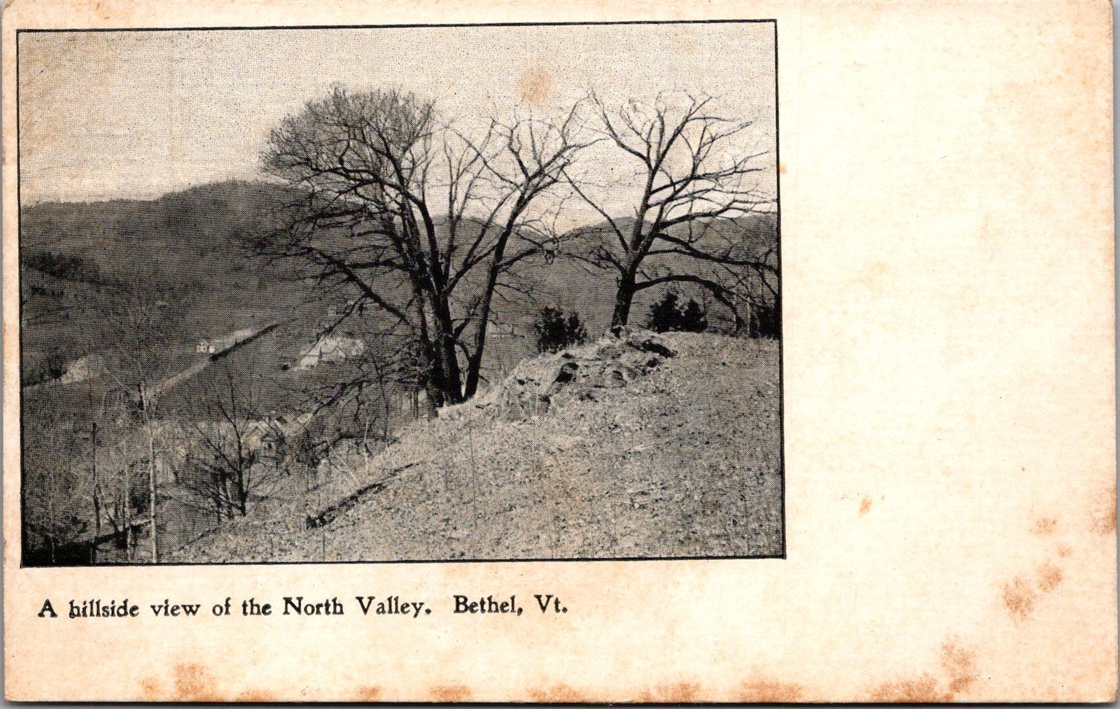 A Hillside View North Valley Bethel Vermont Scenic Landscape Vintage Postcard