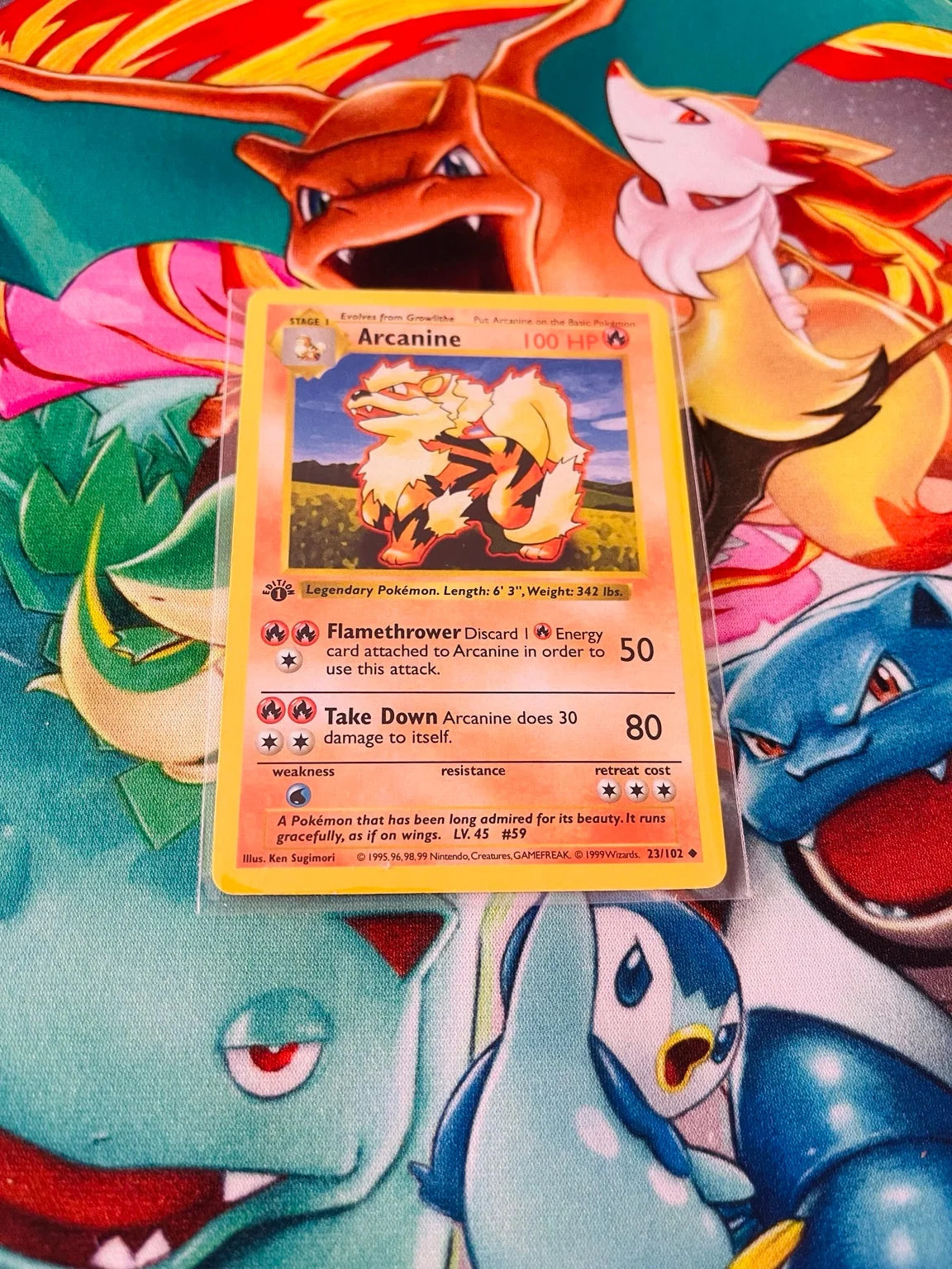 Arcanine Pokemon Base Set 1st Edition Shadowless EN