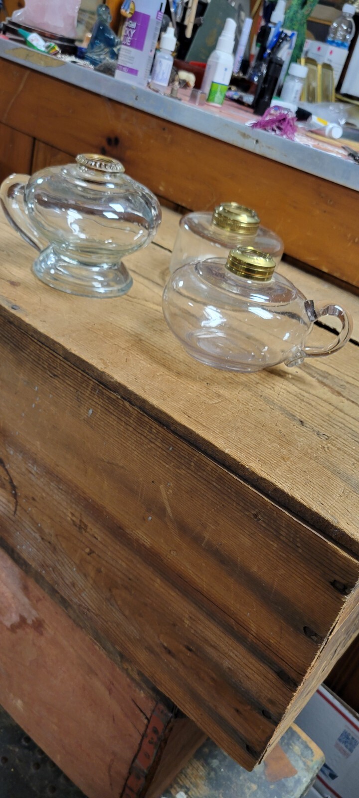 3 Old Vintage Antique 1870s - 1890s Blown Glass Kerosene Oil Lamp Base Lot 3 Old Vintage Antique 1870s - 1890s Blown Glass Kerosene Oil Lamp Base Lot