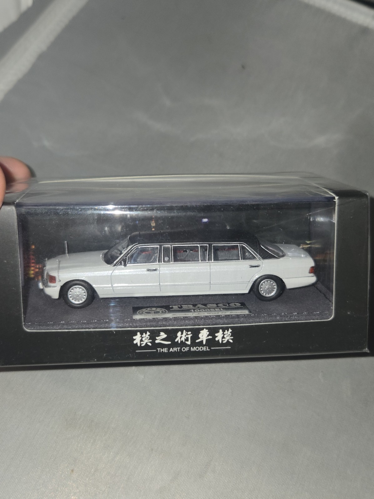 ED MZS 1:64 White Classic Mercedes Trasco 1000SEL Limousine  Diecast Rare