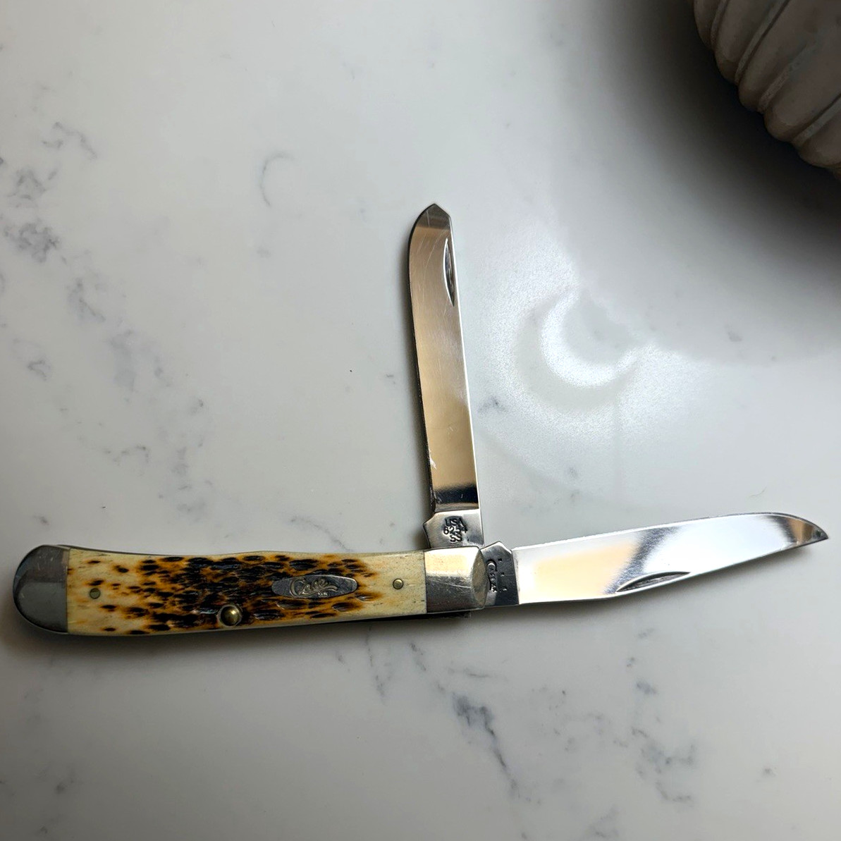 Case XX 6254 Trapper 2-Blade Pocketknife Bone Handle Stainless Slipjoint