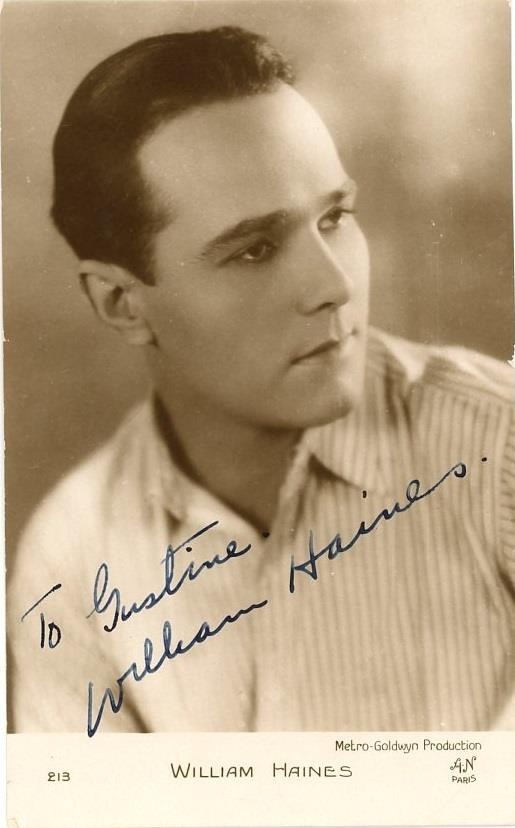 William Haines-RARE Vintage Signed Postcard