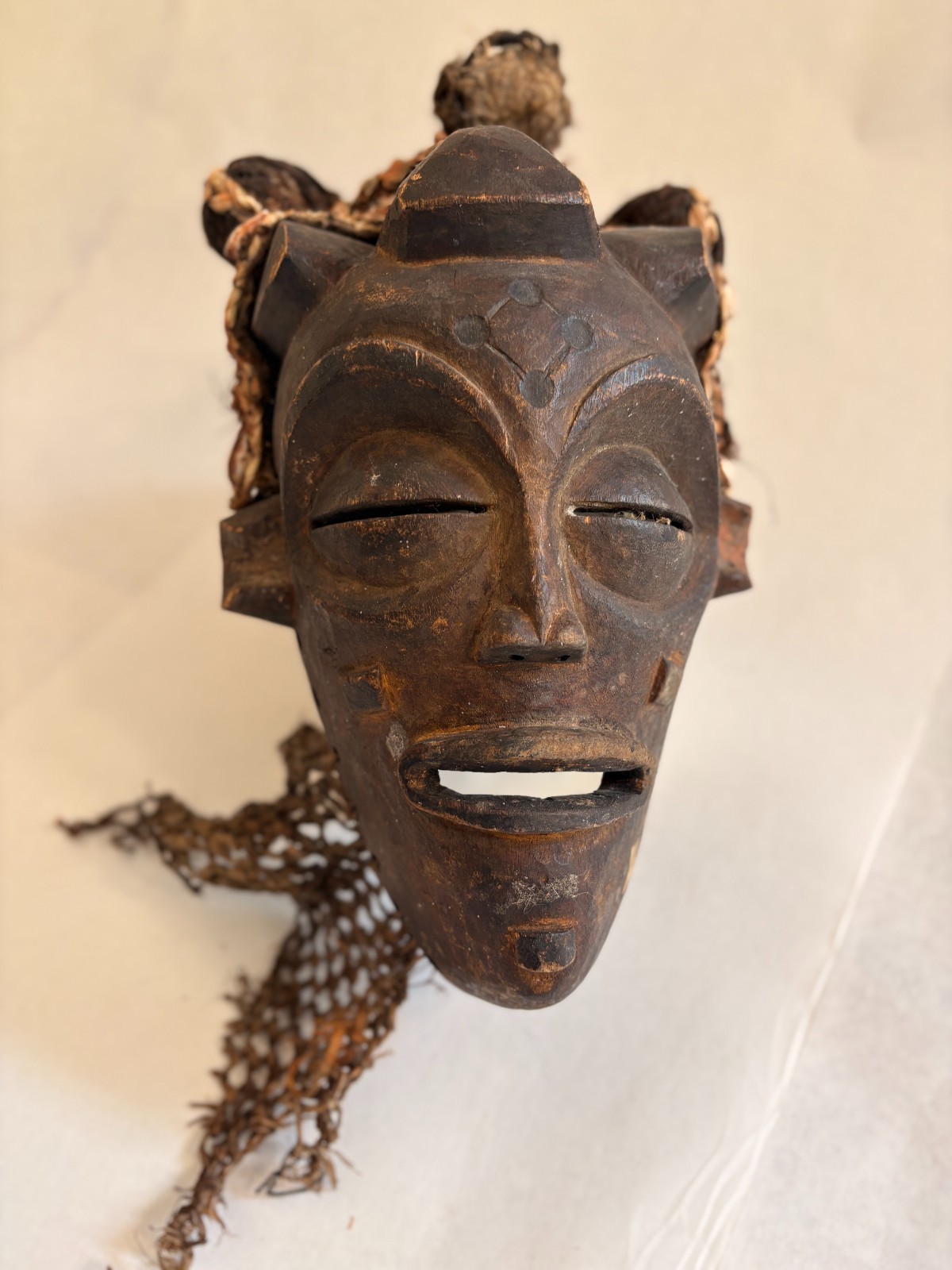Chokwe Mask, wood and fiber Chokwe Mask, wood and fiber