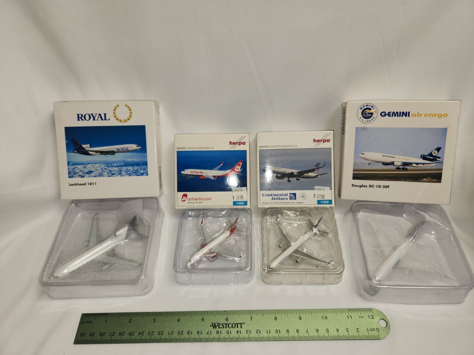 Vintage Herpa Wings 737-800, 757-200, L1011, DC-10 Aircraft ALL 4 Planes MIB