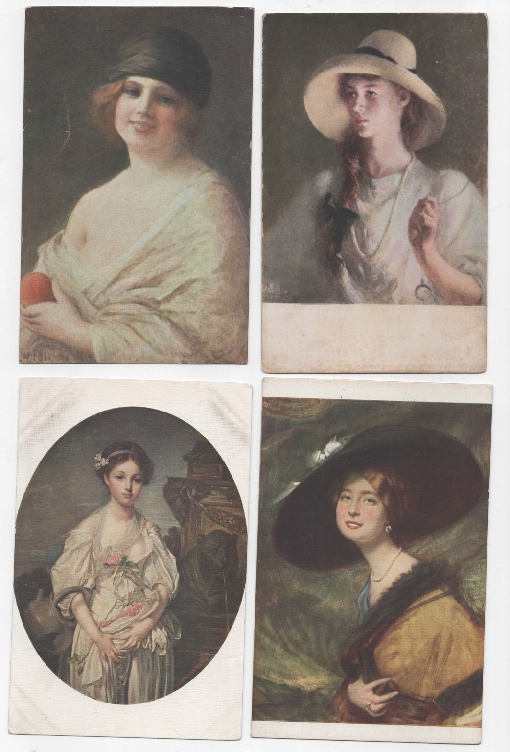 Lot of 42 Vintage Fine Art Postcards of Women Early to Mid-Century 1 Posted