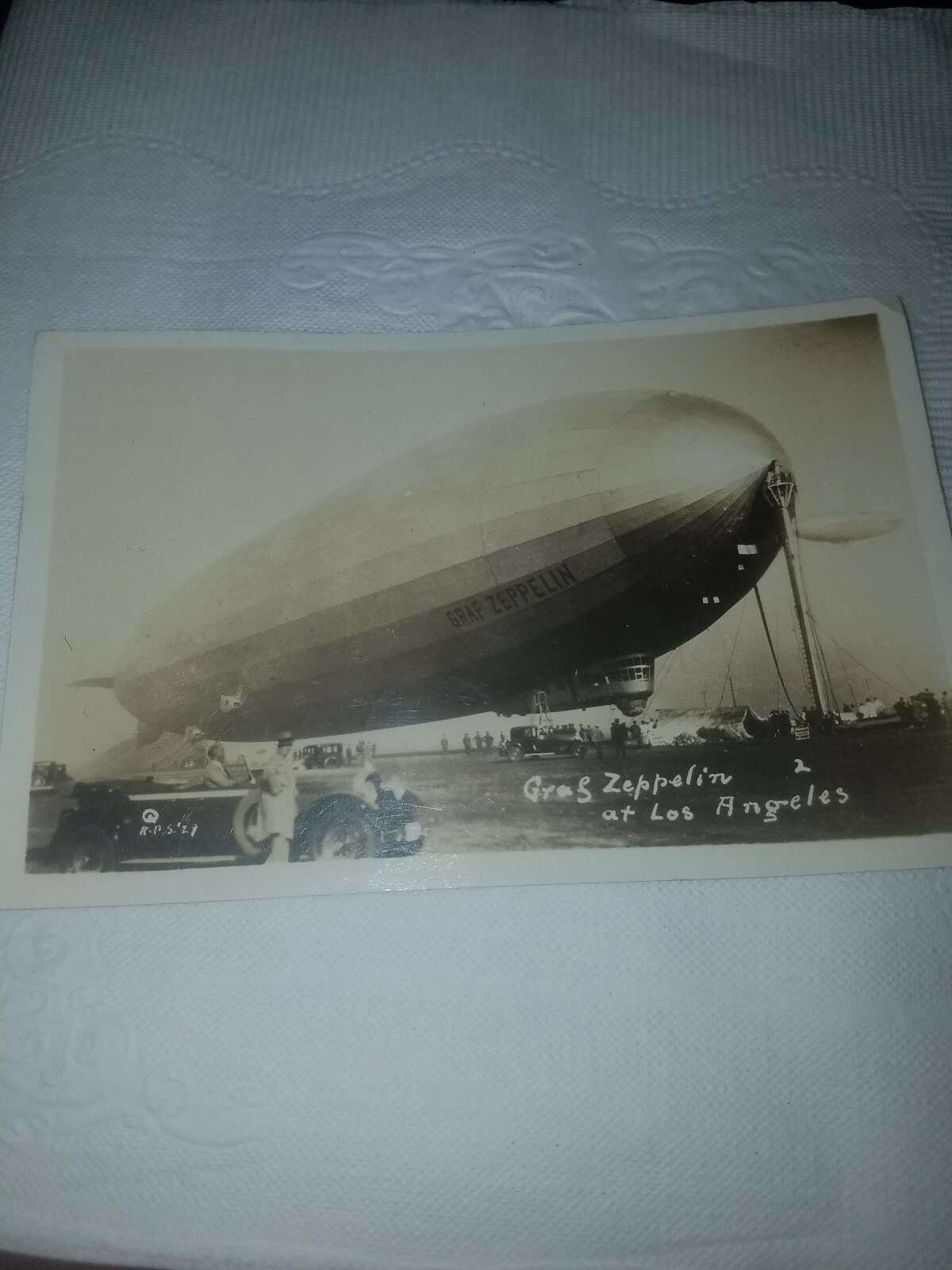 Rppc Zeppelin And Goodyear blimp 1930 Las Angeles 