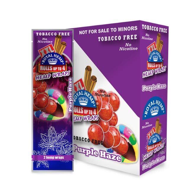 XXL Hemp Rolling Papers Purple Haze Hemparillo (2 Per Pack, 25 Packs Per Box) XXL Hemp Rolling Papers Purple Haze Hemparillo (2 Per Pack, 25 Packs Per Box)