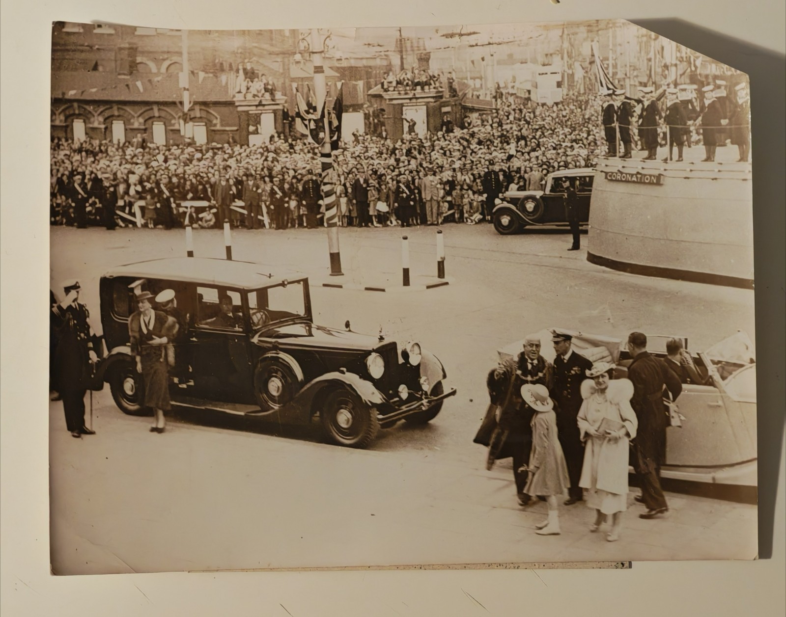 King George VI Queen Elizabeth Portsmouth 1937 Photo Coronation Fleet Press Photo