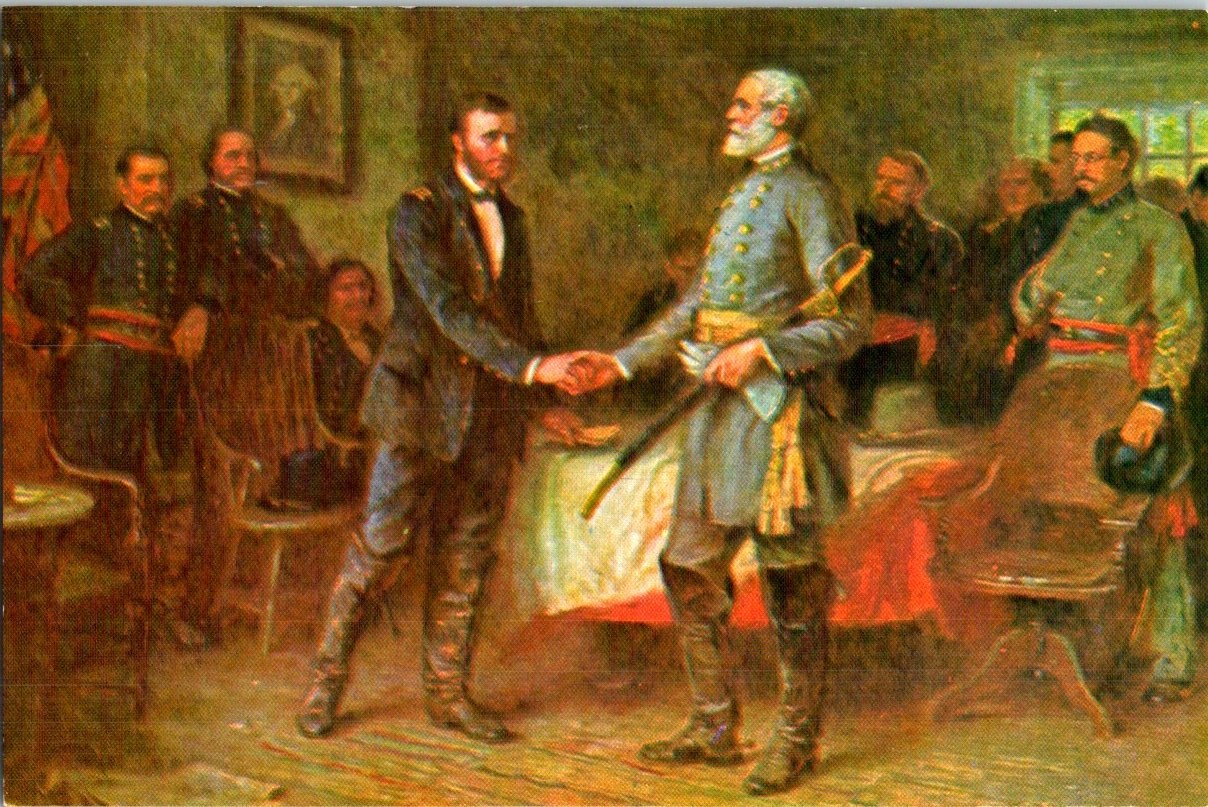 Civil War Historic Postcard Lee\'s Surrender to Grant 1865 J.L.G. Ferris Civil War Historic Postcard Lee\'s Surrender to Grant 1865 J.L.G. Ferris