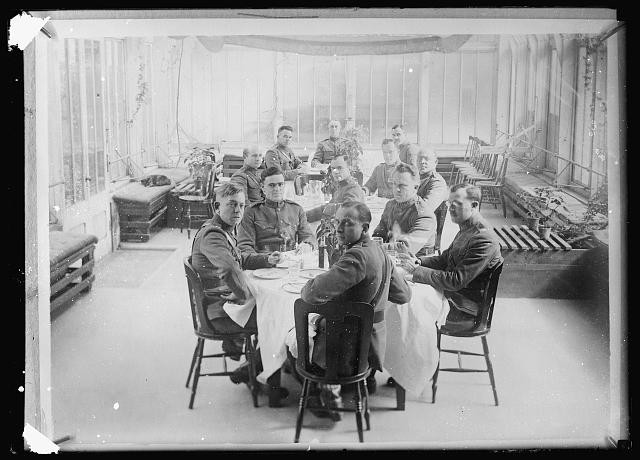Photo:Liverpool England 1918 ARC Hospital Officers Dining Room Soldiers