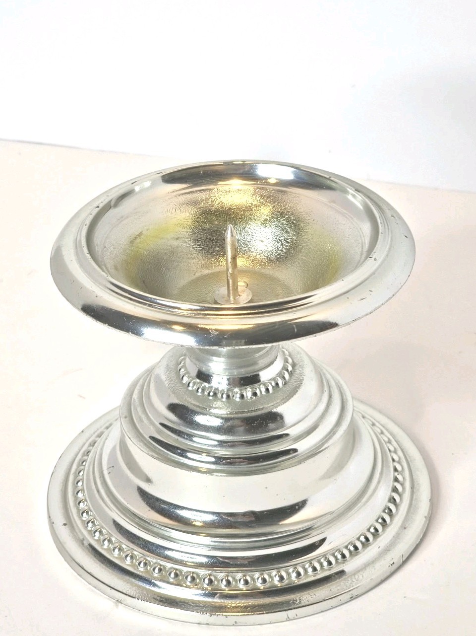 Vintage 1968 Rubel & Co. Silver Tone Candle Holder 
