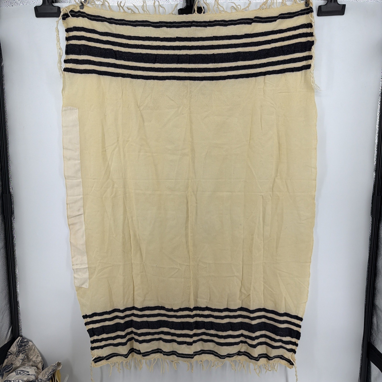 Vintage Half Size Wool Tallit Gadol 30”x48”