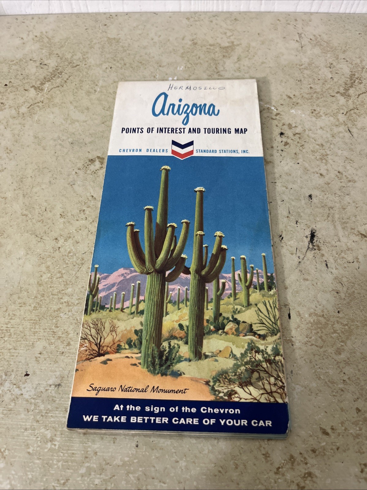 1963 Chevron Arizona Vintage Road Map