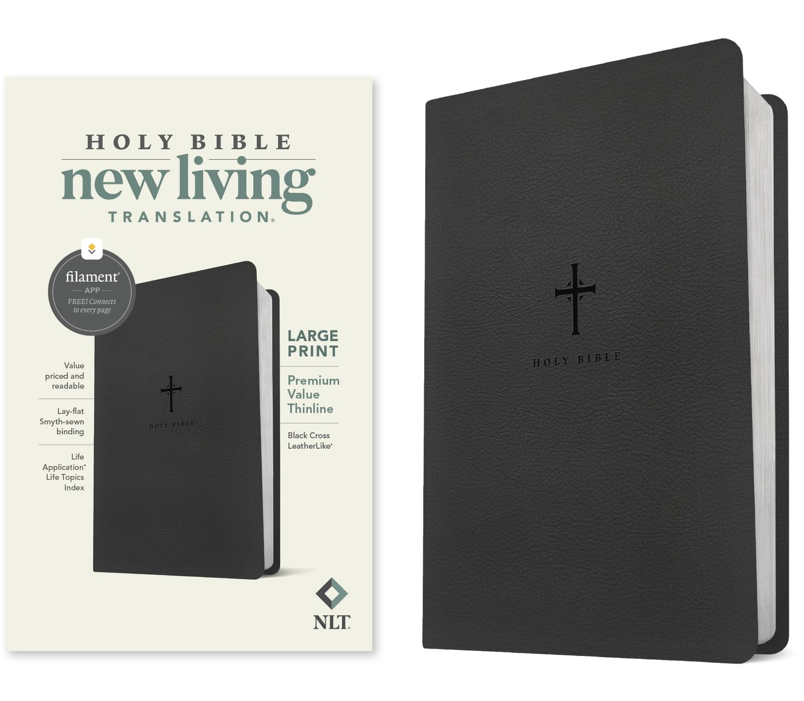 NLT Large Print Premium Value Thinline Bible, Filament Enabled Black NLT Large Print Premium Value Thinline Bible, Filament Enabled Black