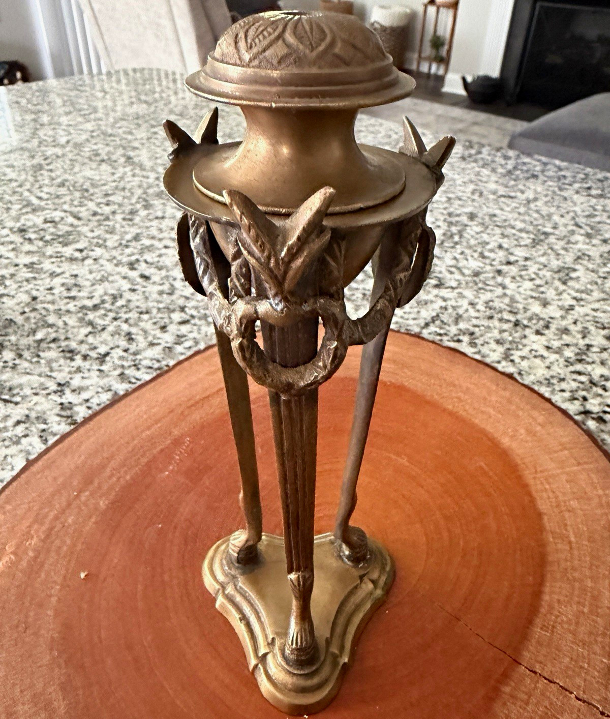 Vintage Egyptian Revival Empire Goat Headed Bronze/Brass Incense Holder Vintage Egyptian Revival Empire Goat Headed Bronze/Brass Incense Holder