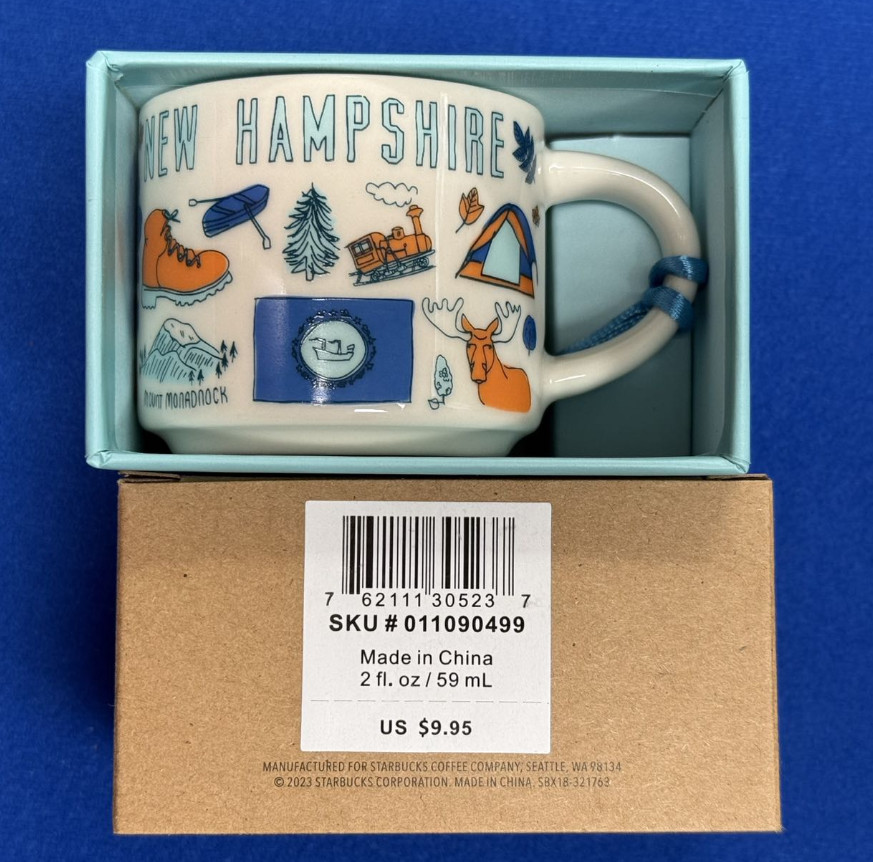Starbucks Coffee Been There Series Ornament New Hampshire NH 2oz NIB with tag