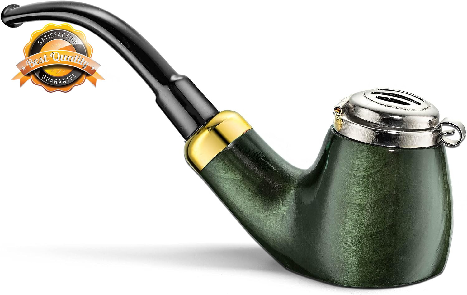 Mr. Brog Full Bent Smoking Tobacco Pipe - Model No: 21 Old Army Green - Pear Woo