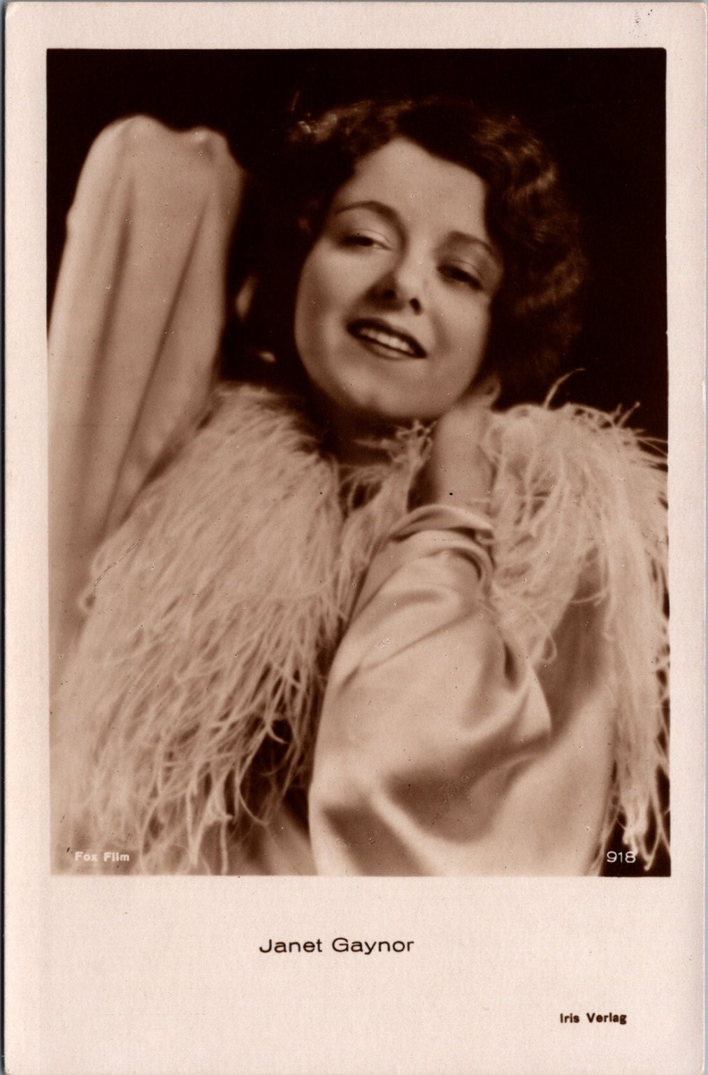 Janet Gaynor Fox Film Star Portrait Postcard Iris Verlag 1920s-30s RPPC Janet Gaynor Fox Film Star Portrait Postcard Iris Verlag 1920s-30s RPPC